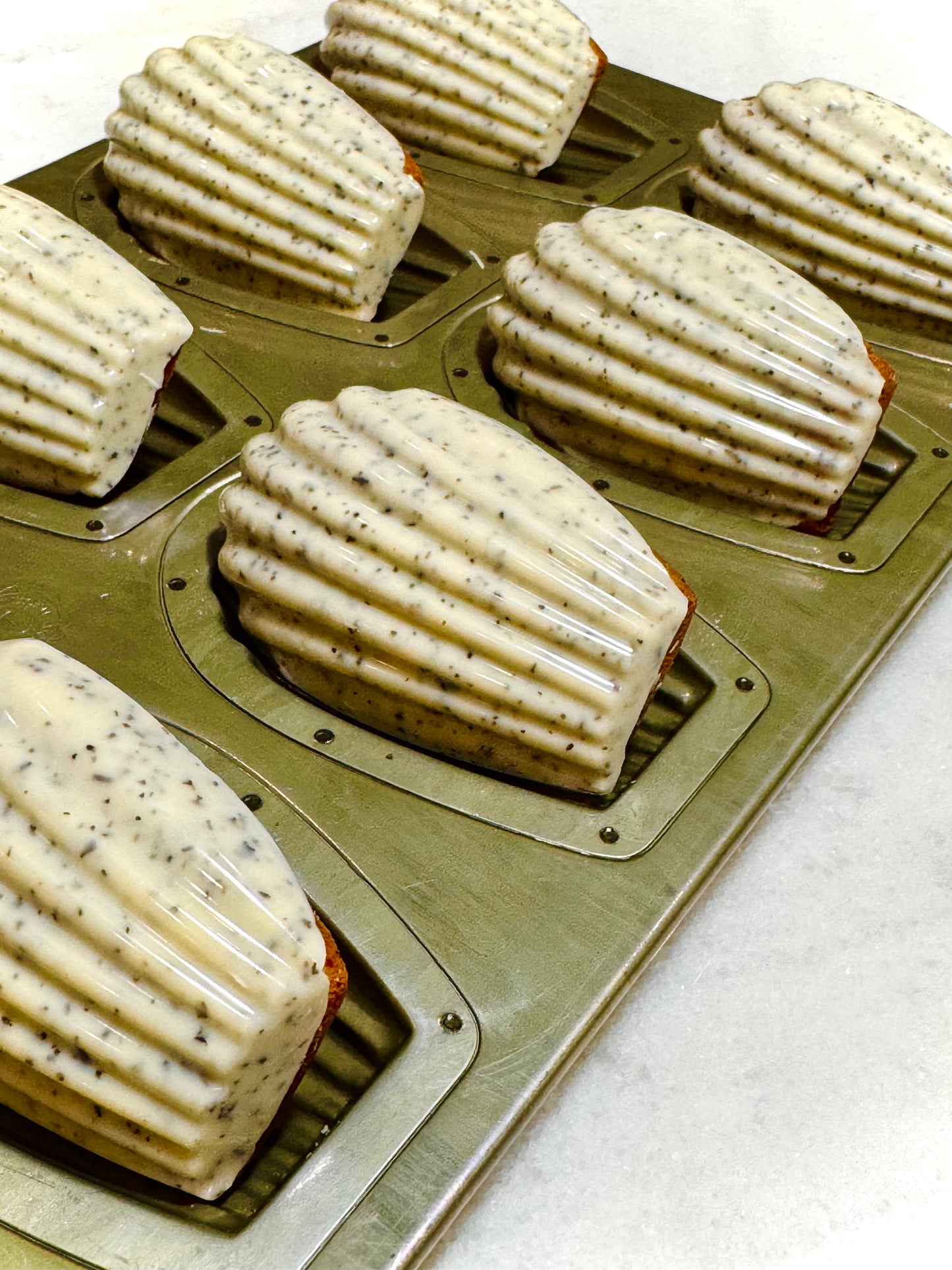 The Earl Grey White Chocolate Glazed Madeleine